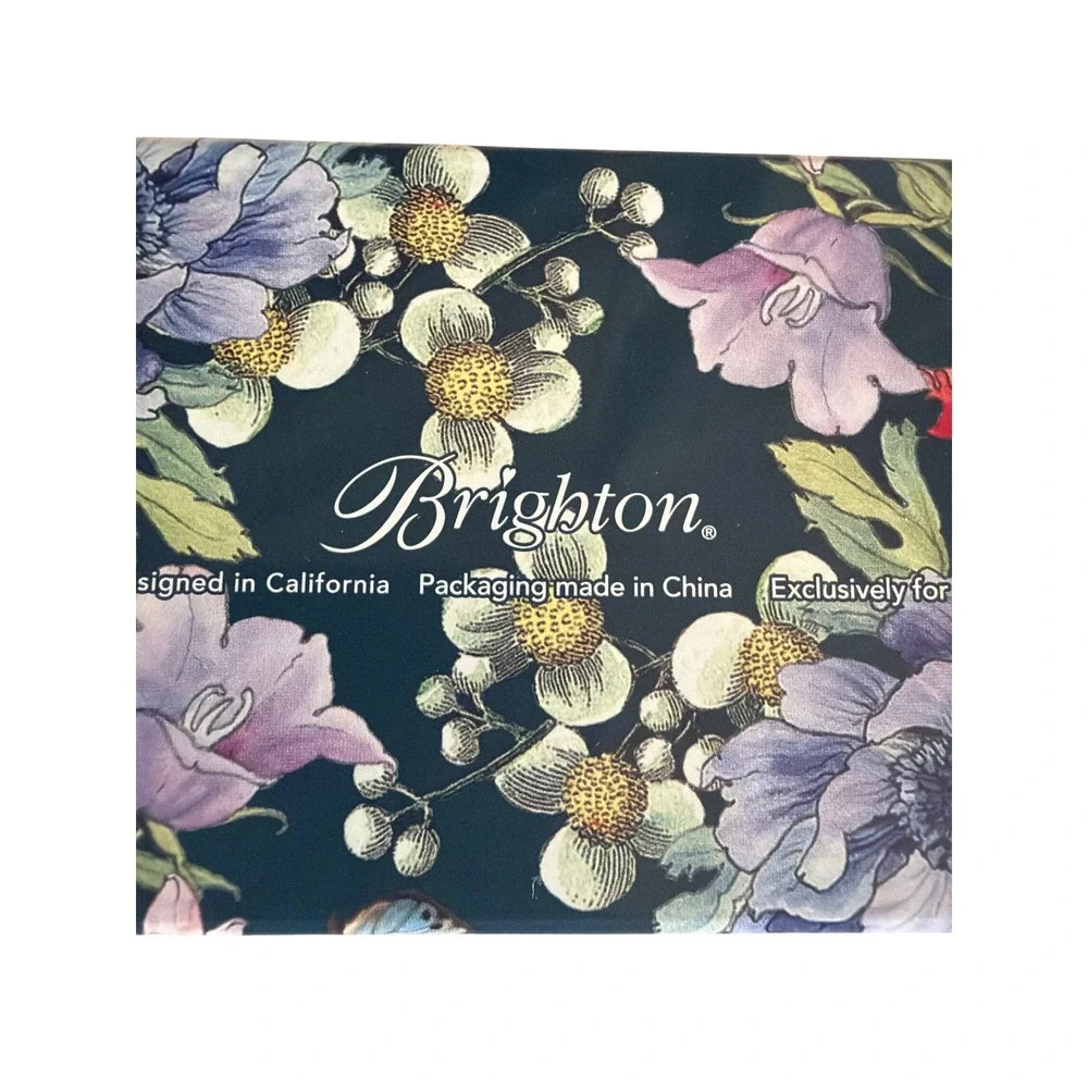 Brighton Tin Case Navy Blue Floral Anemone Poppy Rectangular Box Accessory